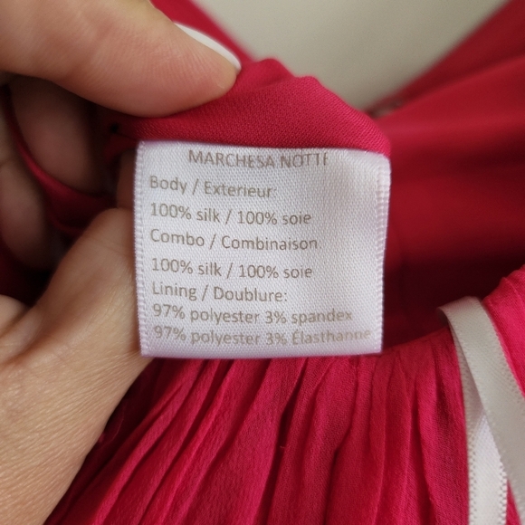 MARCHESA Notte 100% silk gown dress fuchsia pink sz 0 - Picture 2 of 8